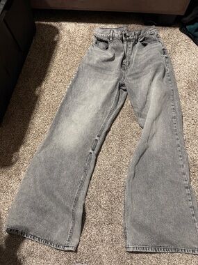 BDG Gray Washed Wide-Leg Men's Jeans